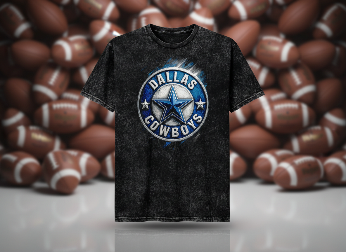 Dallas Cowboys Circle Logo Stonewash Throwback Vintage Tee
