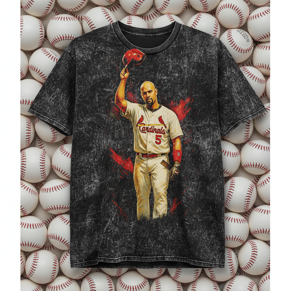 Albert Pujols #5 Cardinals Player Throwback Vintage Tee