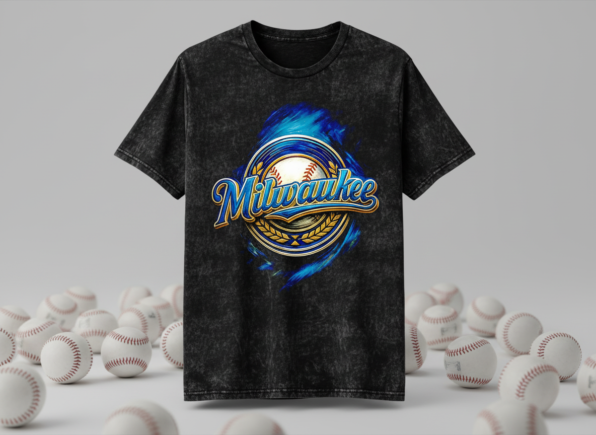 Milwaukee Brewers Stonewash Throwback Vintage Tee