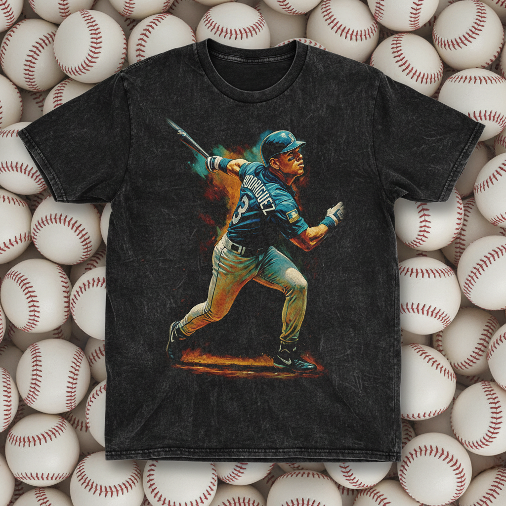 Alex Rodriguez #3 Mariners Batter Throwback Vintage Tee