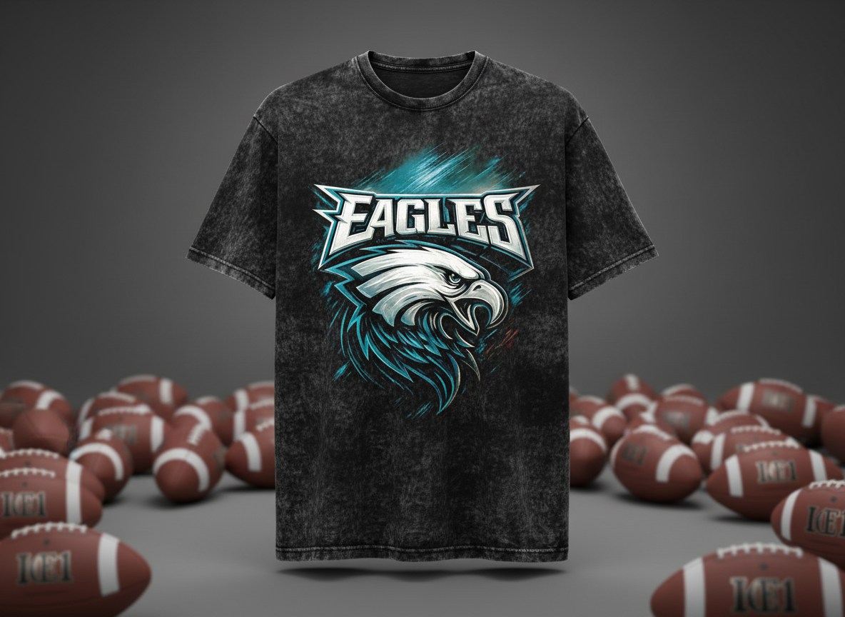 Philadelphia Eagles Logo Stonewash Throwback Vintage Tee