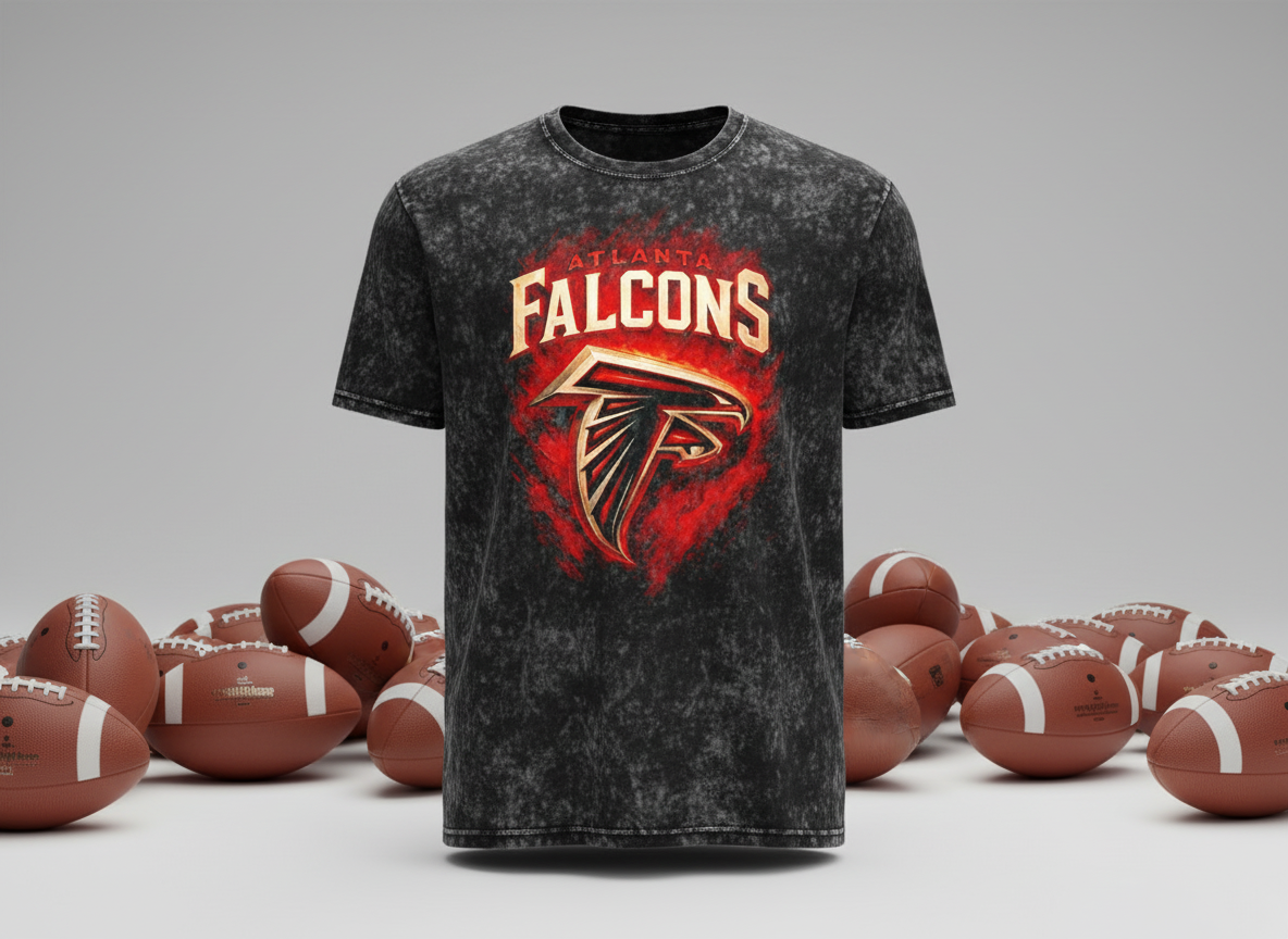 Atlanta Falcons Logo Stonewash Throwback Vintage Tee