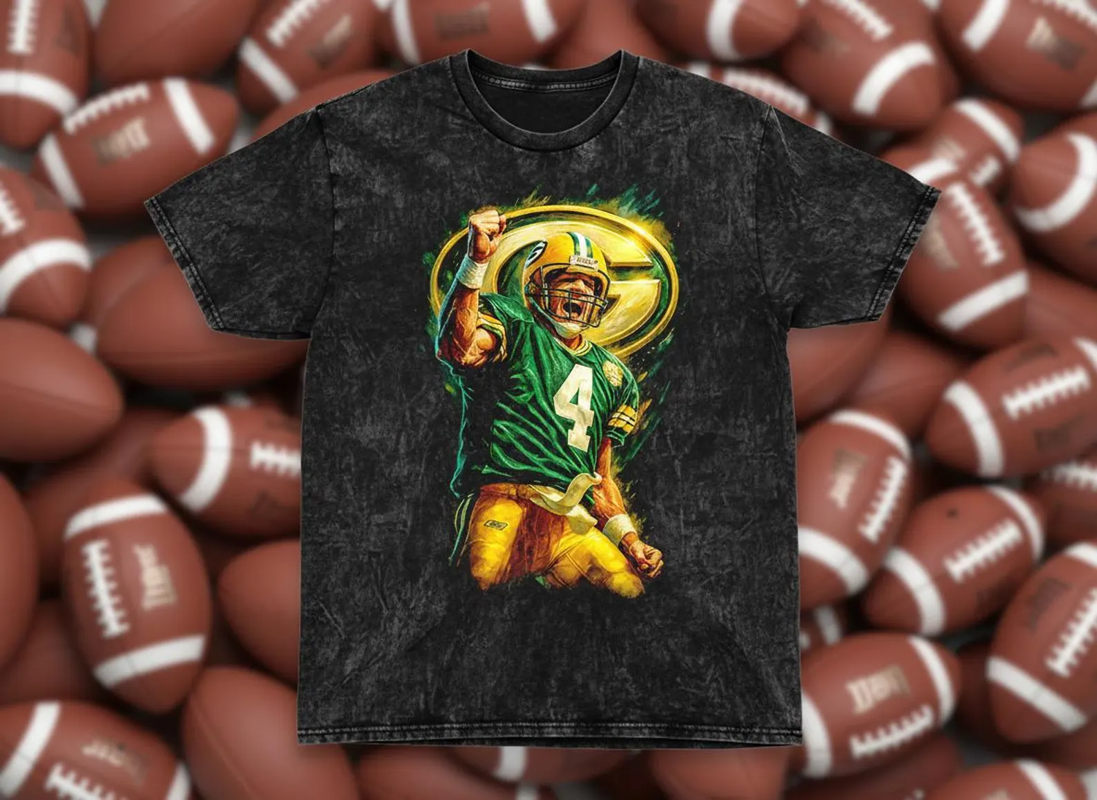 Brett Favre #4 Packers Throwback Vintage Tee