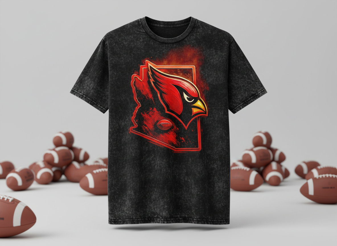 Arizona Cardinals Head Logo Stonewash Throwback Vintage Tee
