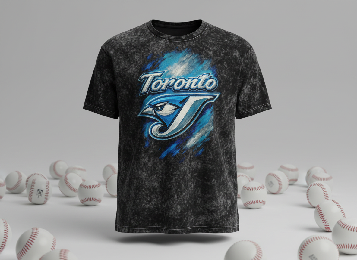 Toronto Blue Jays Logo Stonewash Throwback Vintage Tee
