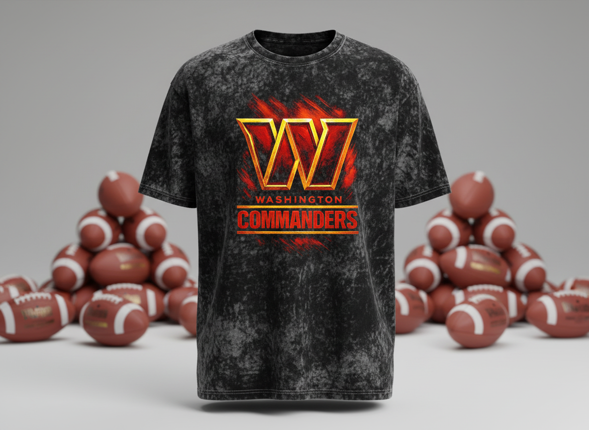 Washington Commanders Logo Stonewash Throwback Vintage Tee