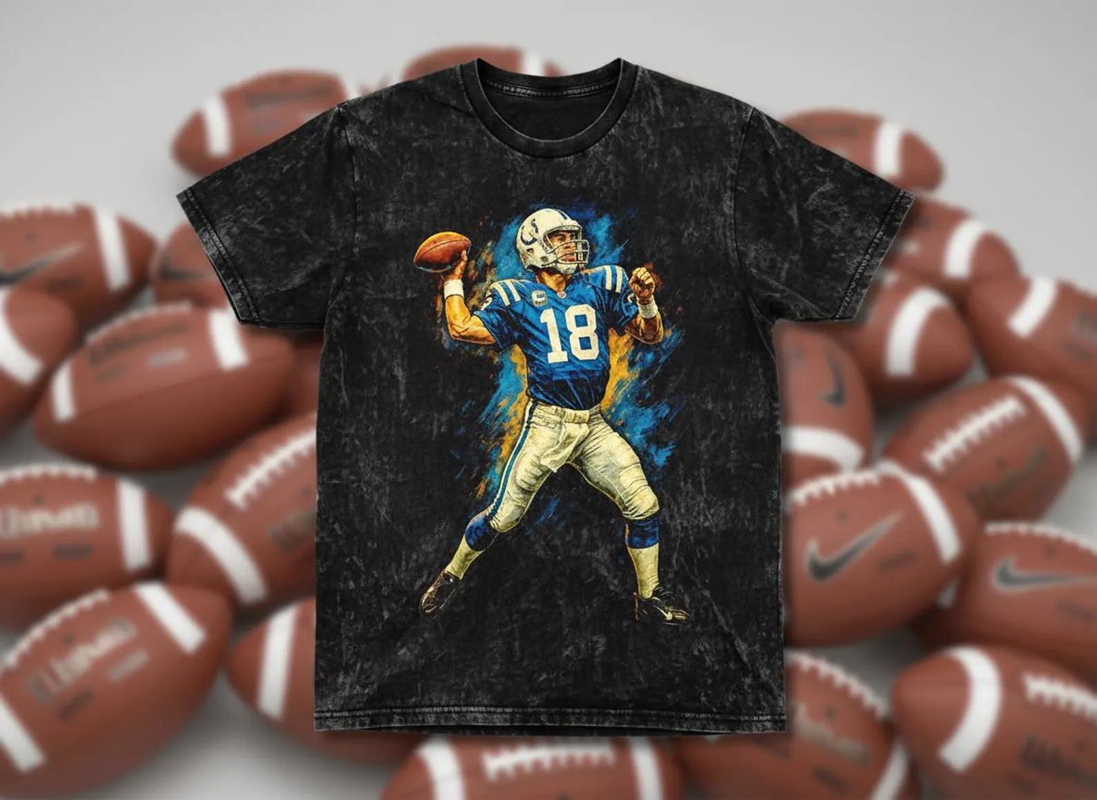 Peyton Manning #18 Colts Throwback Vintage Tee