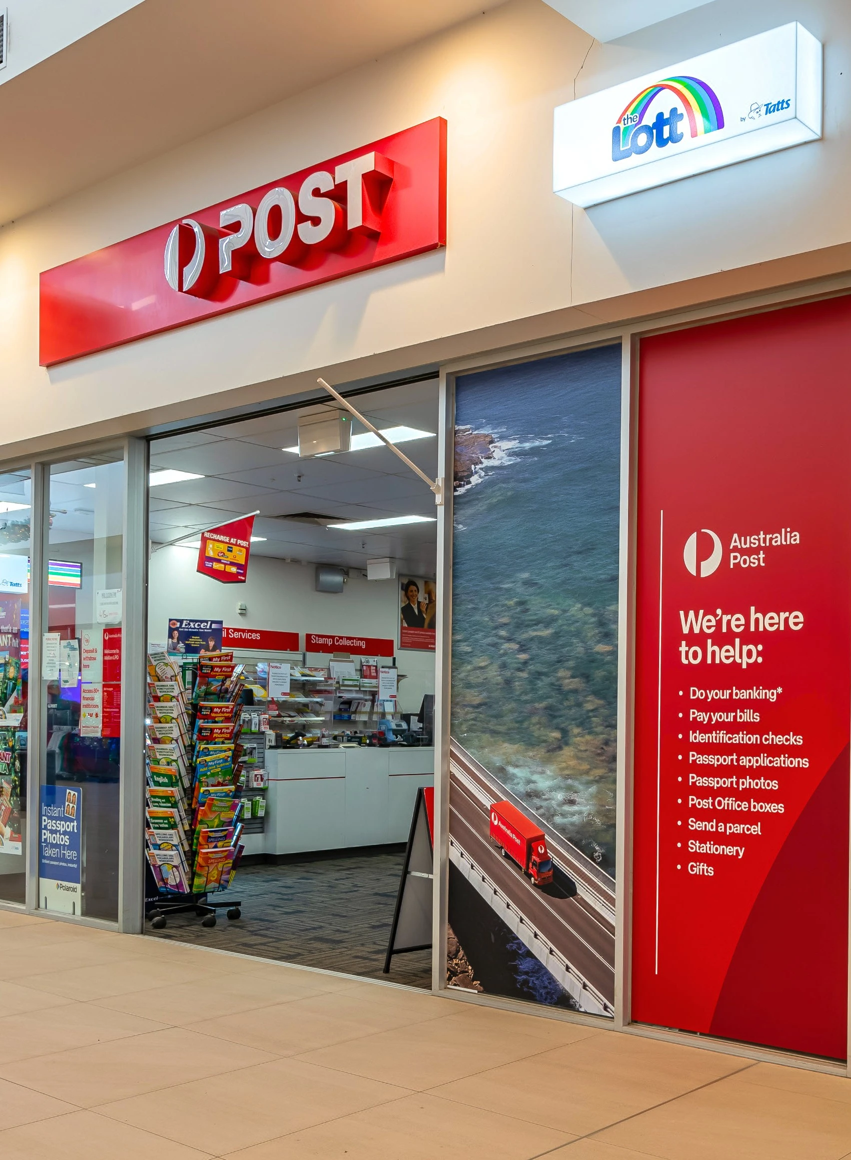 Australia Post Wallan and The Lott counter inside Wellington Square Shopping Centre