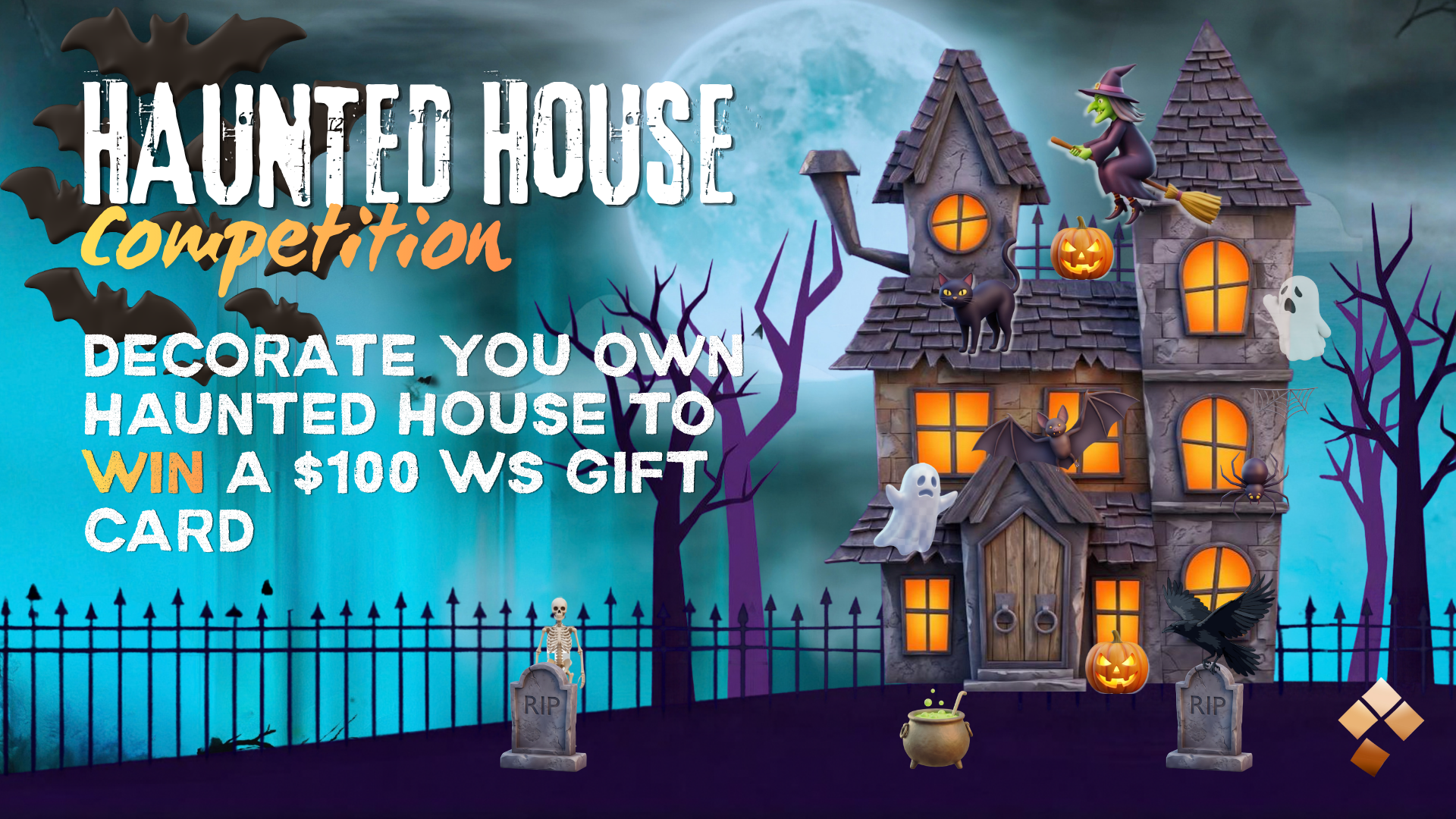 Haunted House competition — decorate your own haunted house to win a $100 Wellington Square gift card