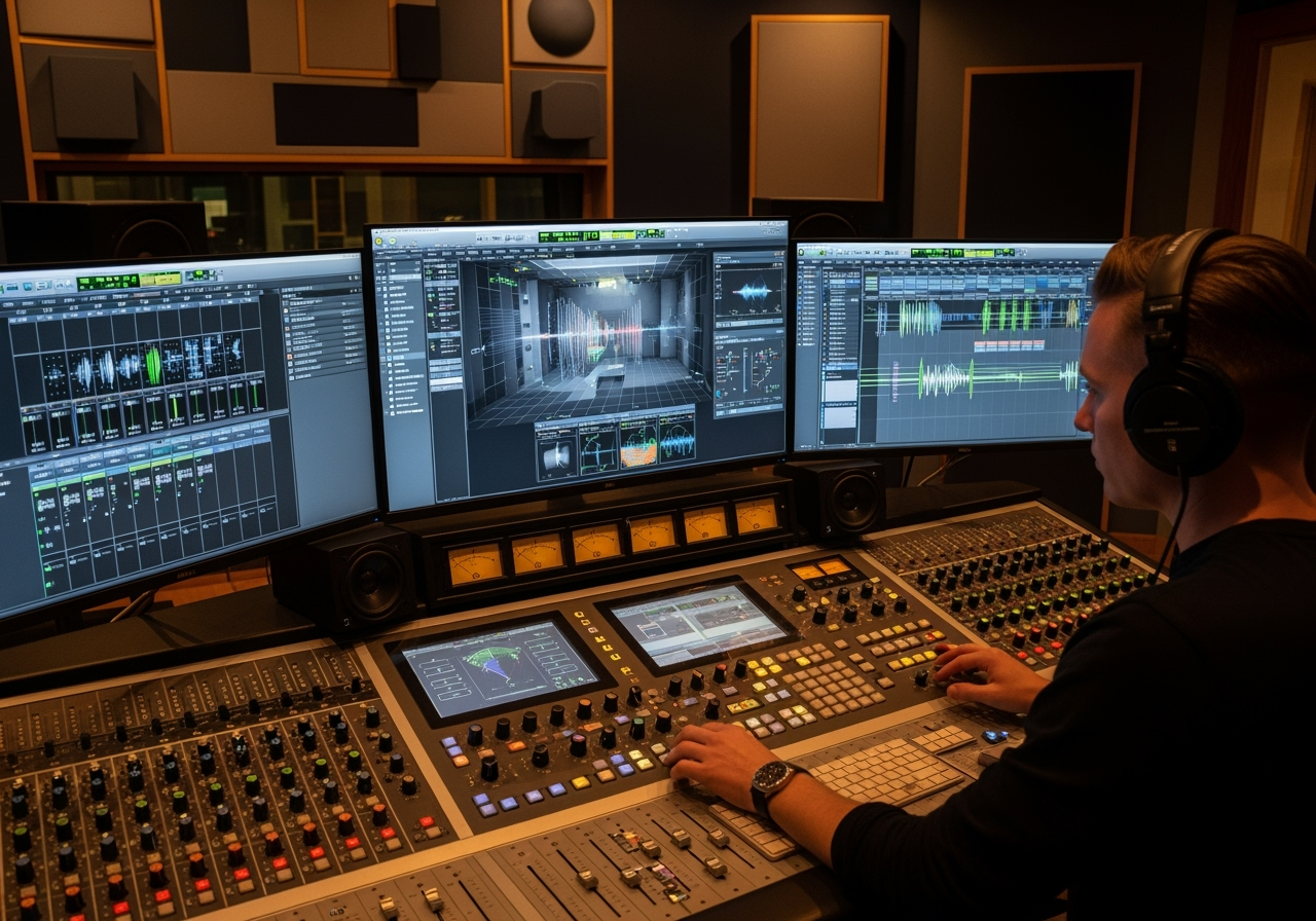 Professional reverb and spatial audio processing setup
