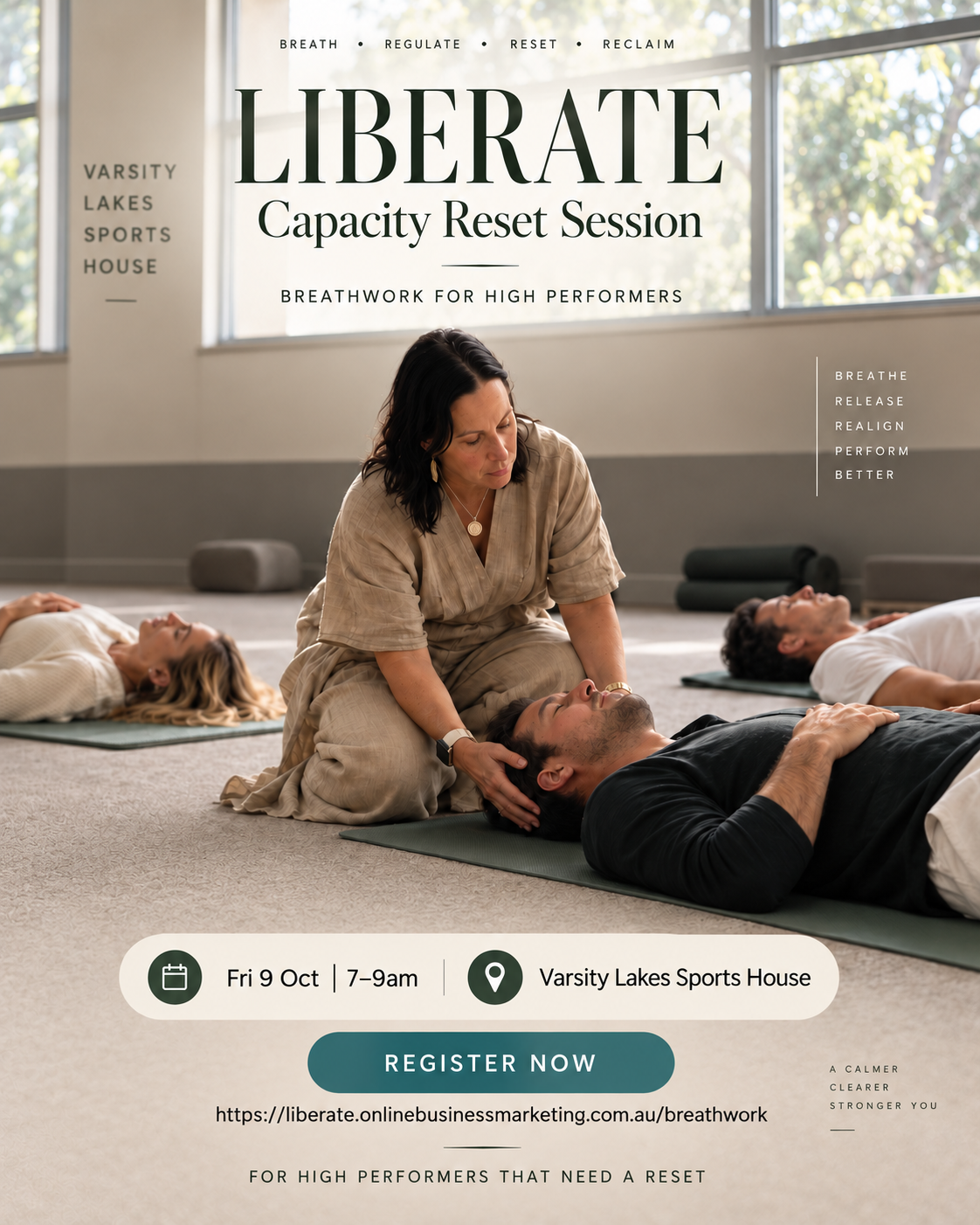 Liberate Breathwork at Sports House — official event flyer