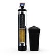 Water softener system with carbon filtration tank and brine tank