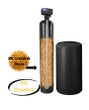 Water softener system with resin media and brine tank