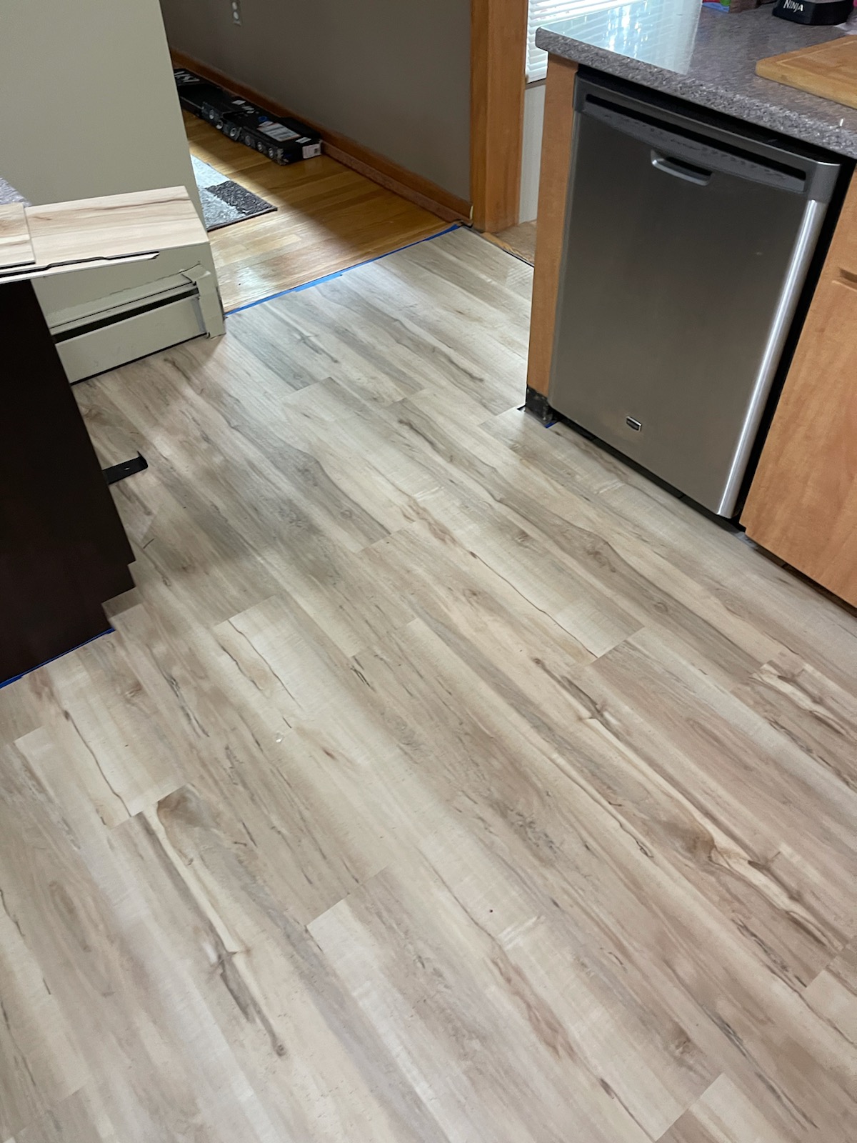 Kitchen vinyl plank flooring installation