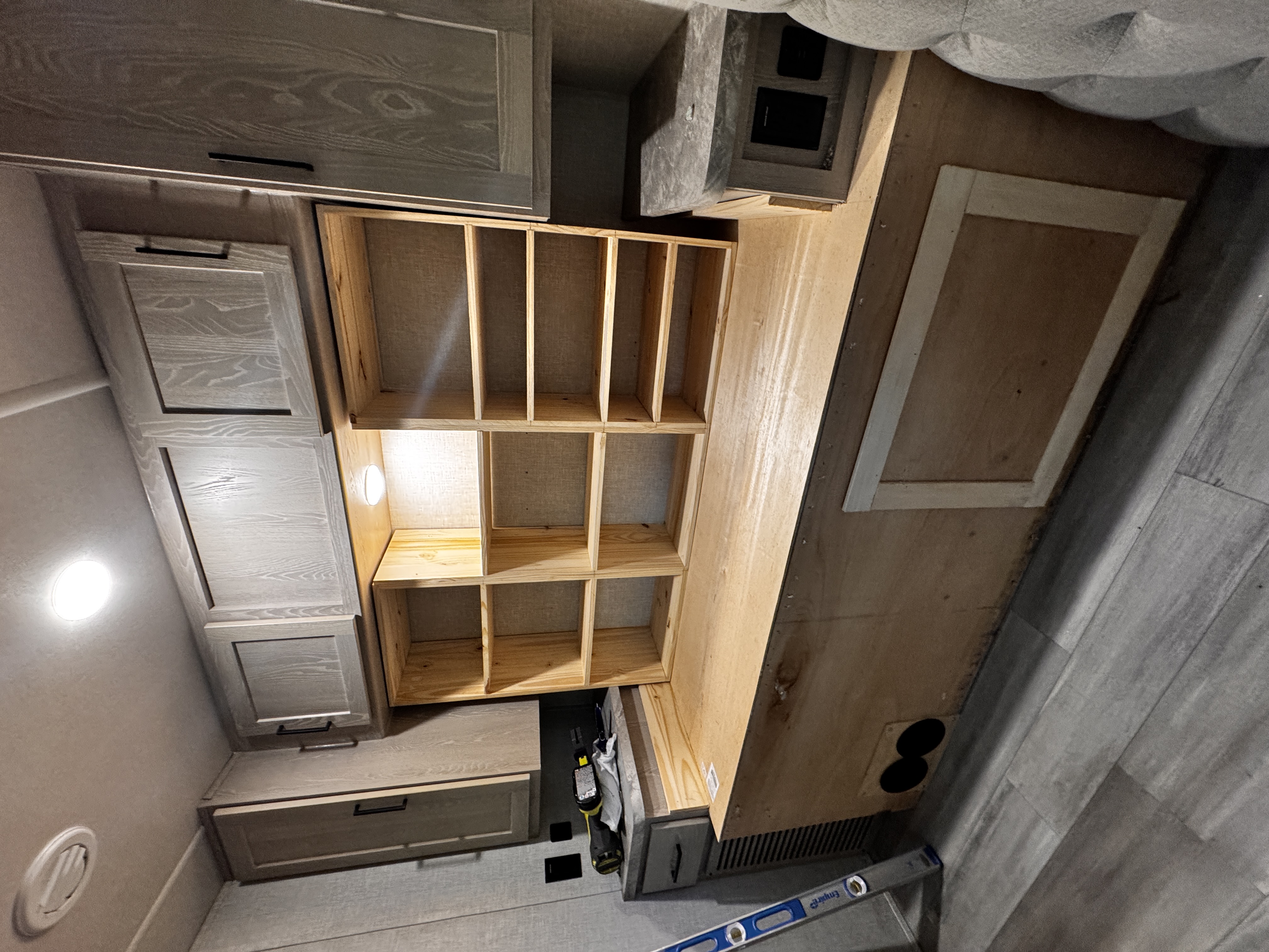 Custom built-in shelving and cabinetry