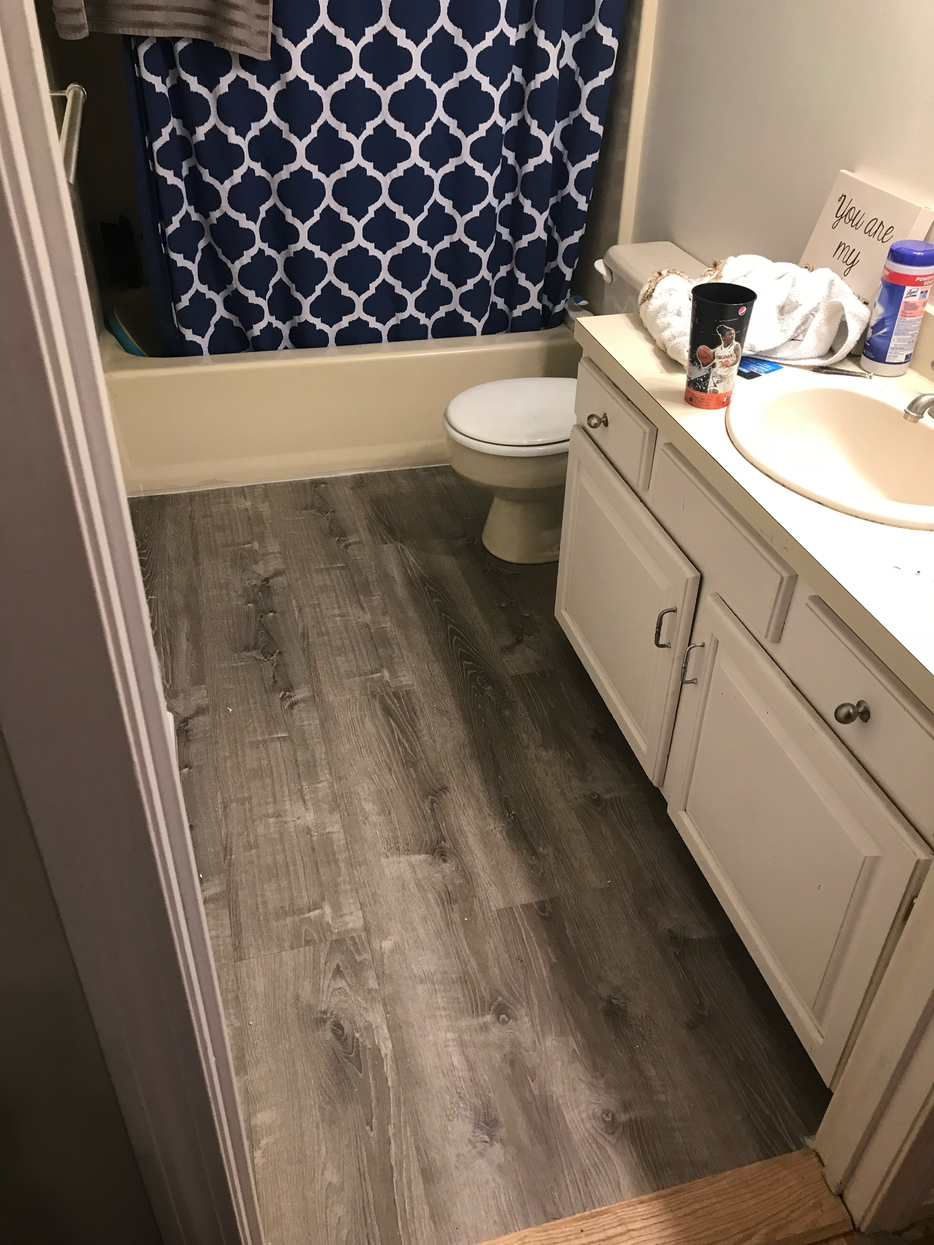 Bathroom vinyl plank flooring installation