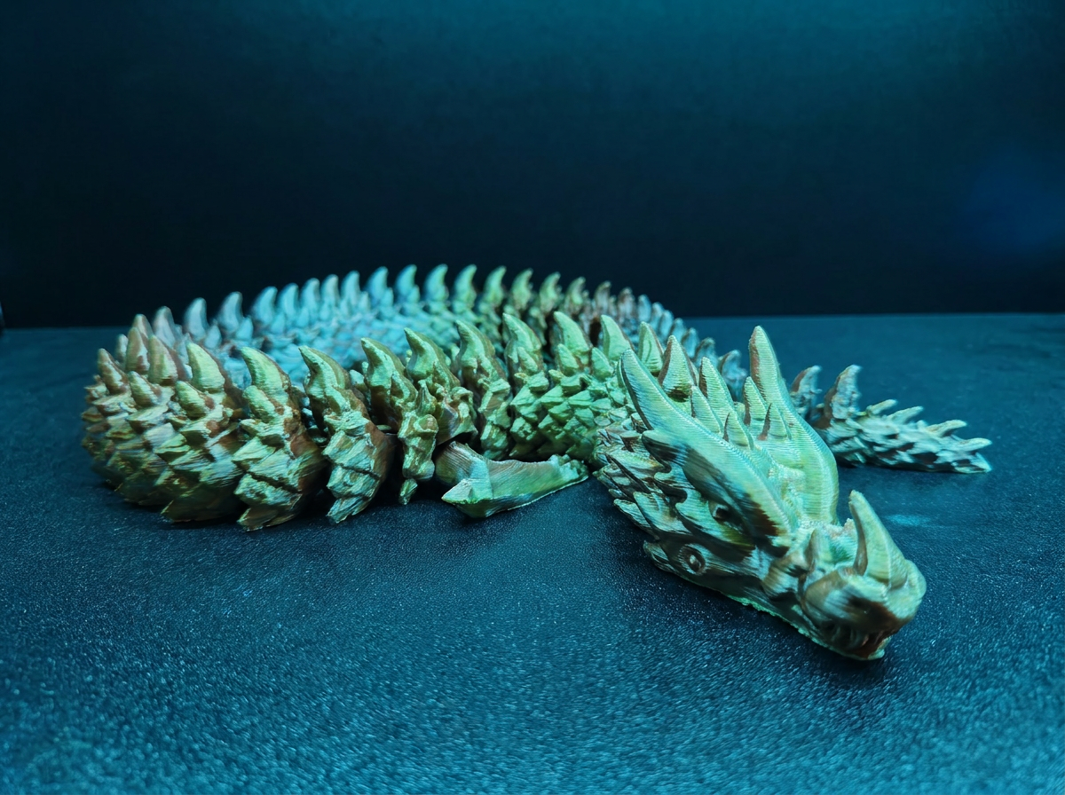 Full body articulated dragon — earth tone scales