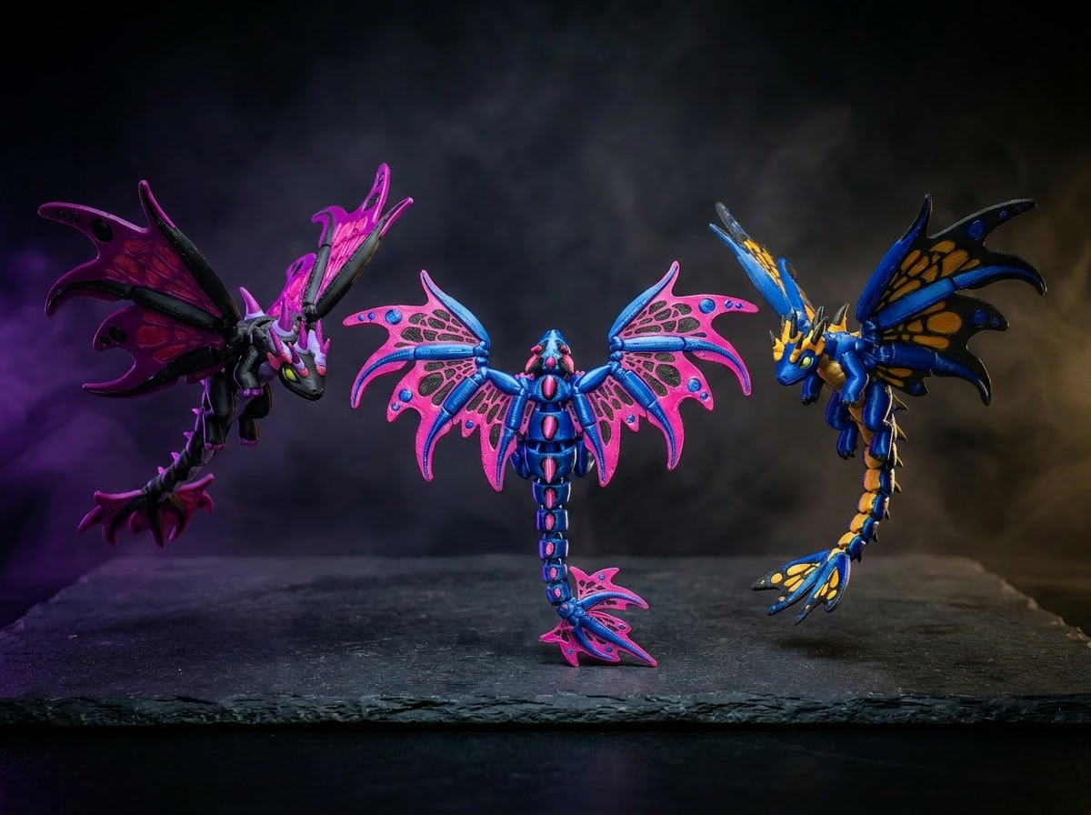 Butterfly dragon collection — three colorways