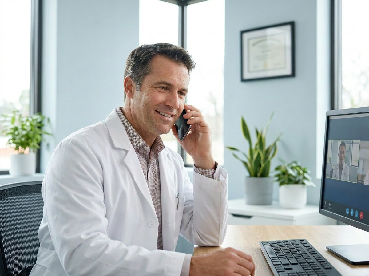 Licensed Michigan doctor ready for your telehealth appointment