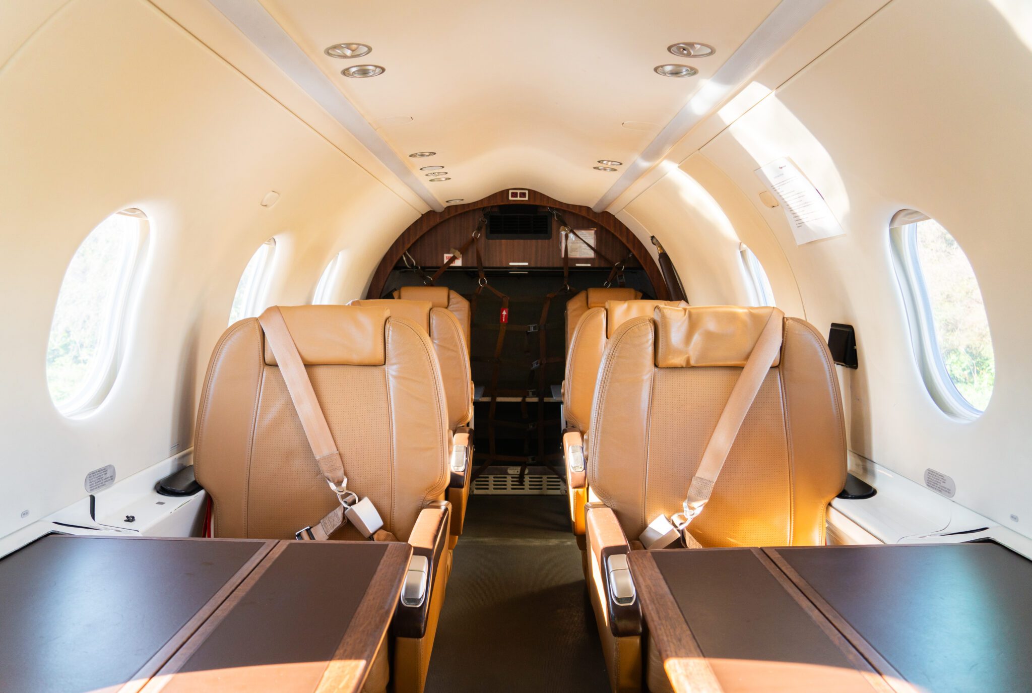 PC-12 NG cabin interior — executive leather seating
