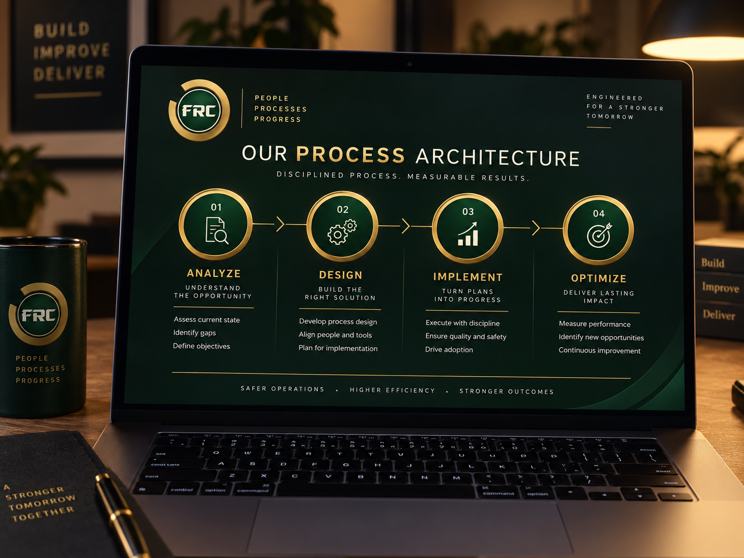 FRC process architecture — Analyze, Design, Implement, Optimize