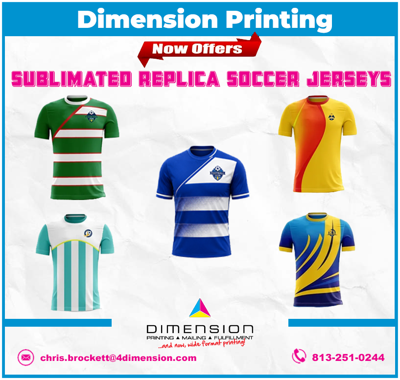 Sublimated Replica Soccer Jerseys - Dimension Printing