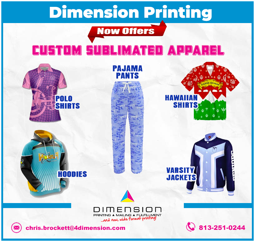 Custom Sublimated Apparel - Dimension Printing