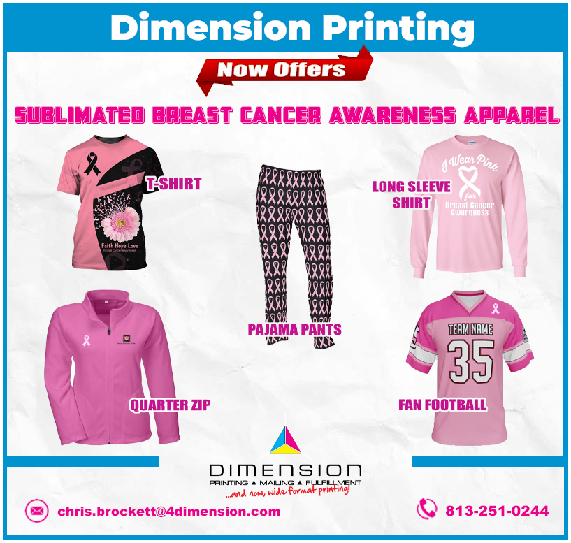 Sublimated Breast Cancer Awareness Apparel - Dimension Printing