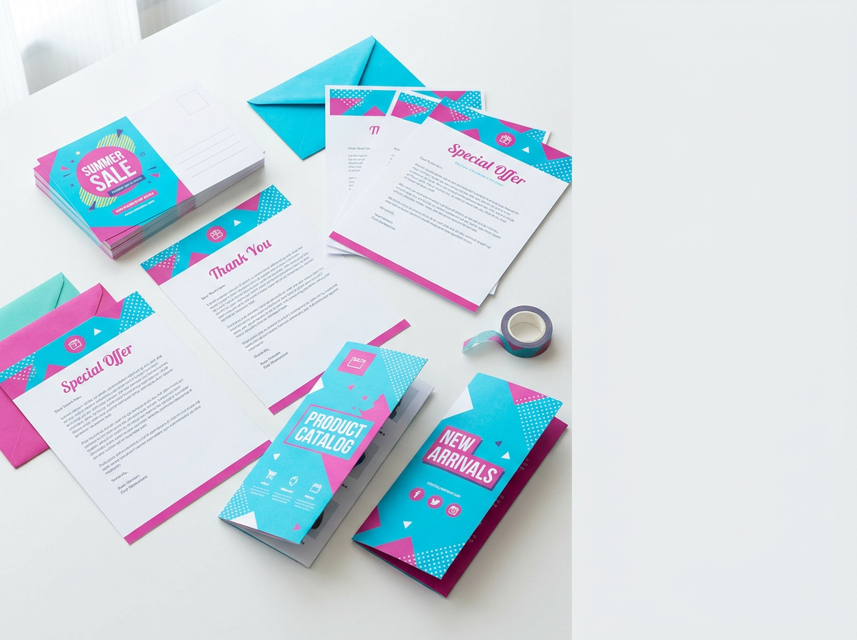 Direct mail postcards and brochures from Dimension Printing