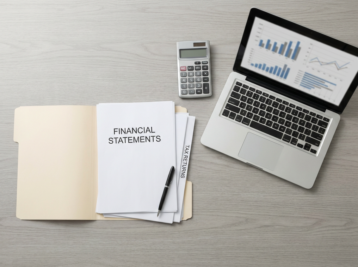 Financial statements and tax return documents used to support lending and credit dispute documentation