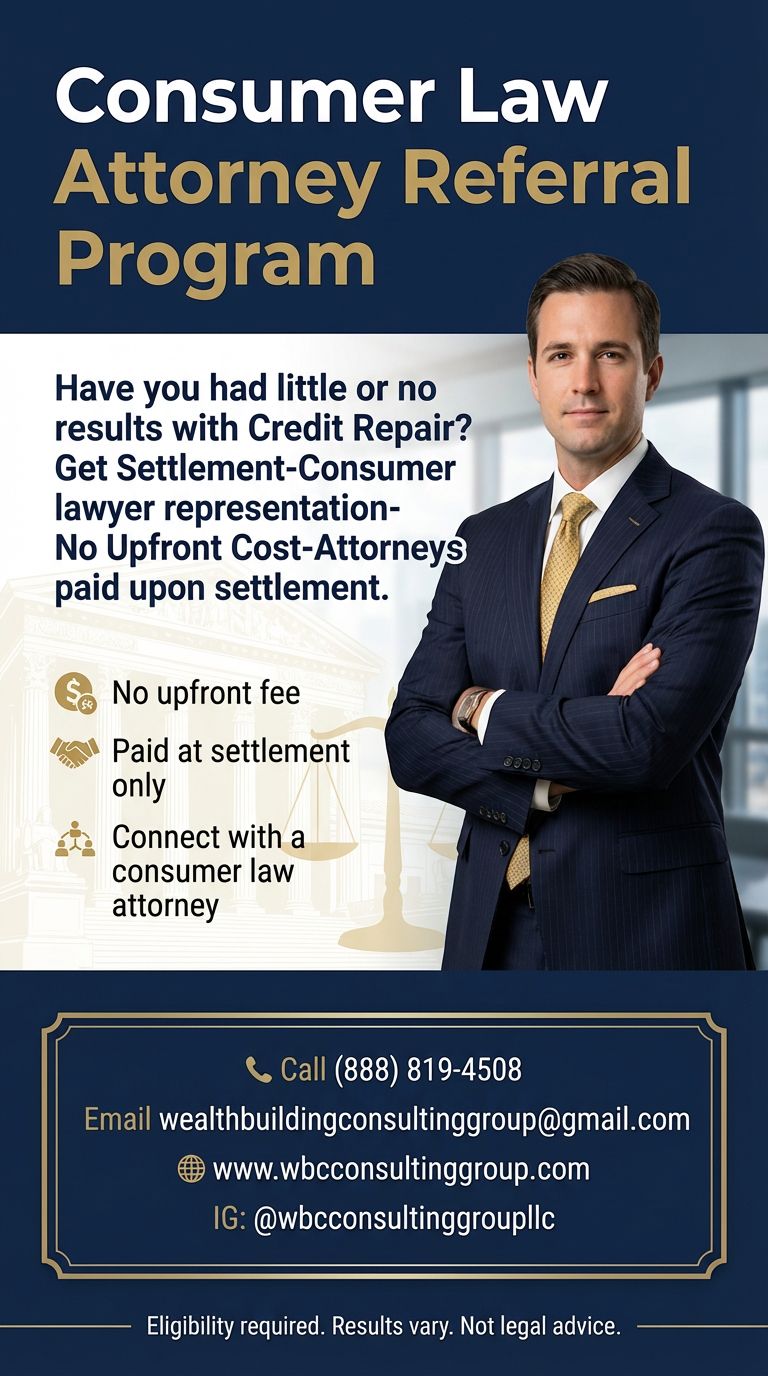 Consumer Law Attorney Referral Program flyer