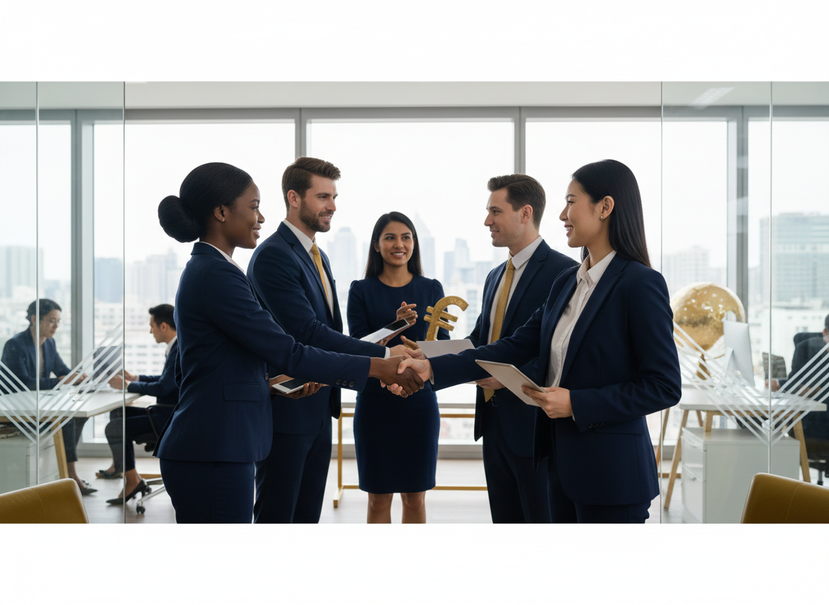 Professional business consulting team collaborating