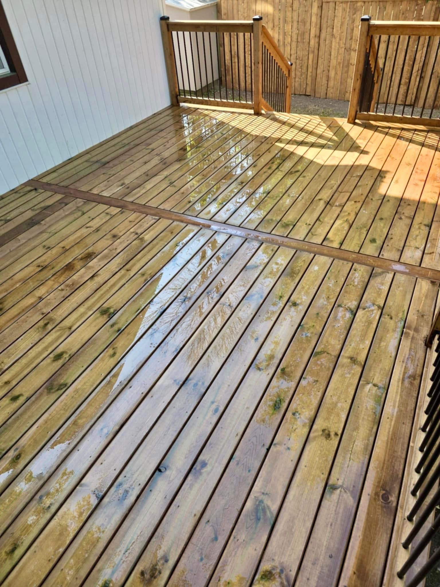 Large deck with fence surround