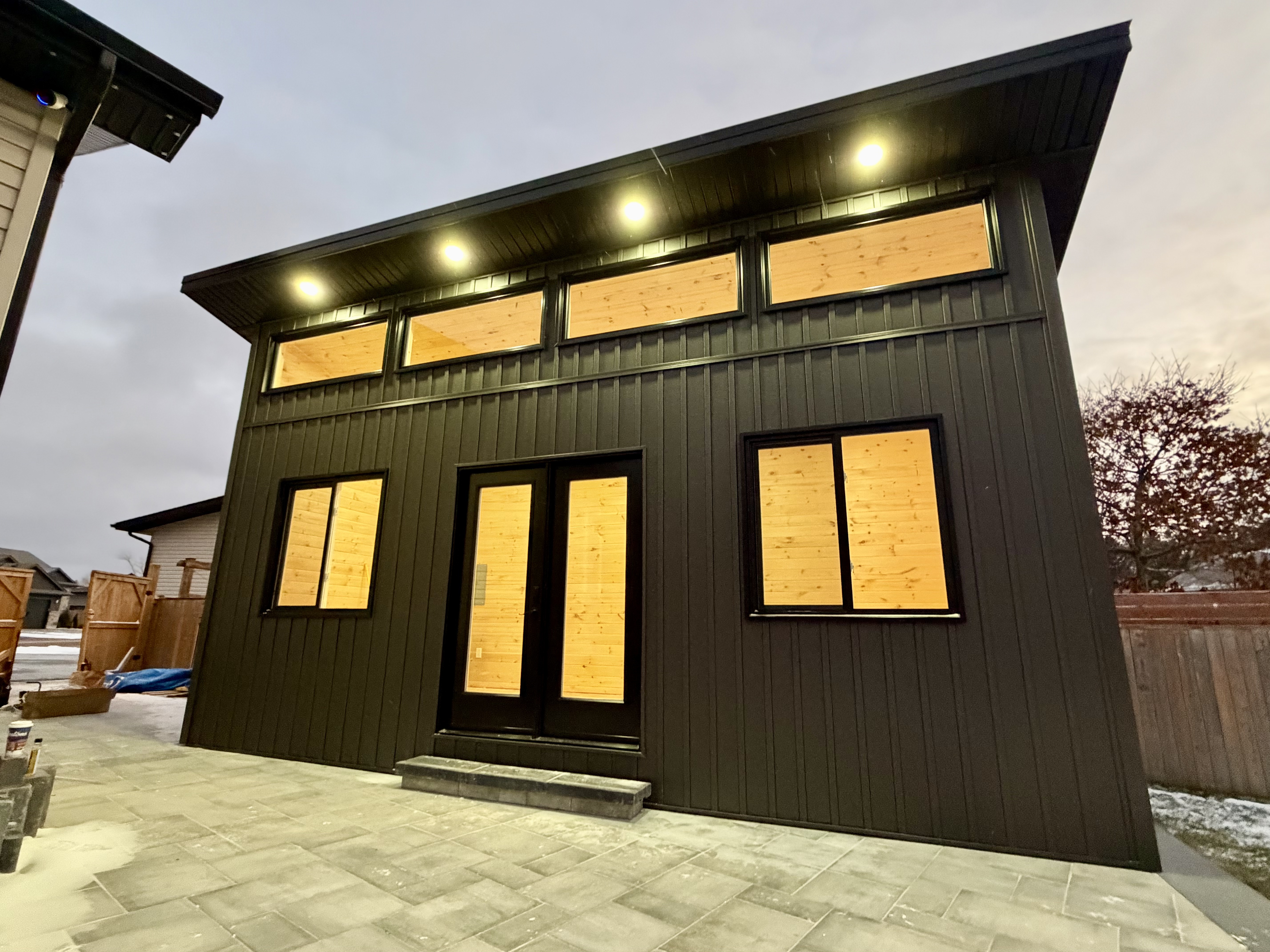 Custom building exterior with clerestory windows