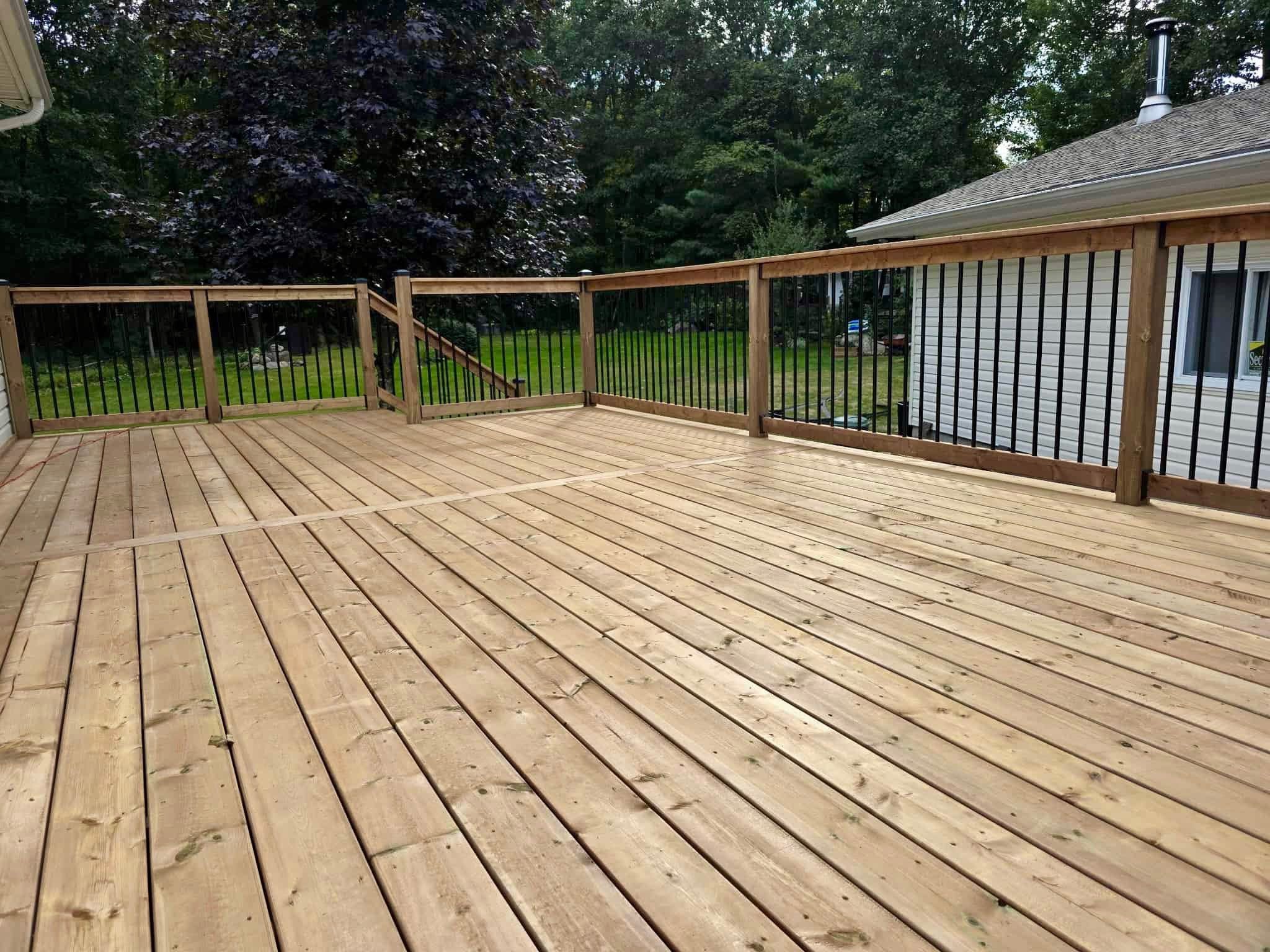 Expansive backyard deck