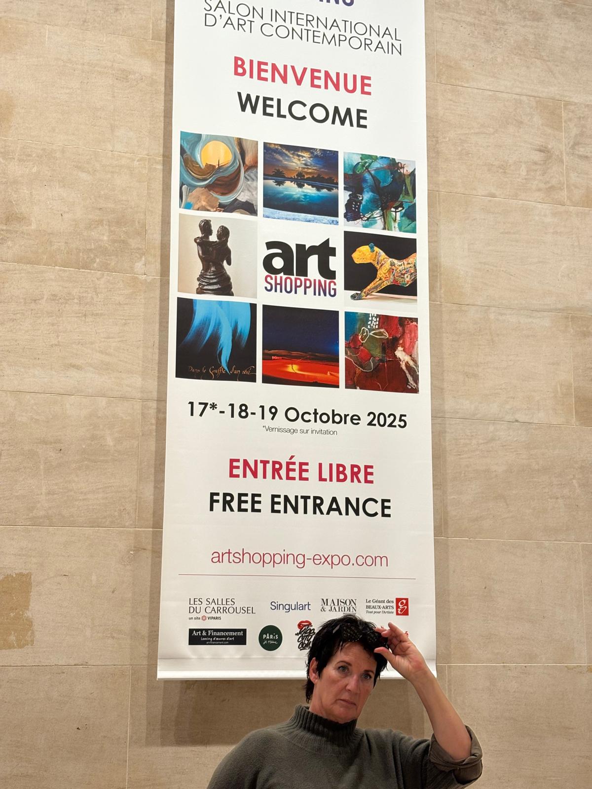Art Shopping welcome banner at Carrousel du Louvre, 17-19 October 2025
