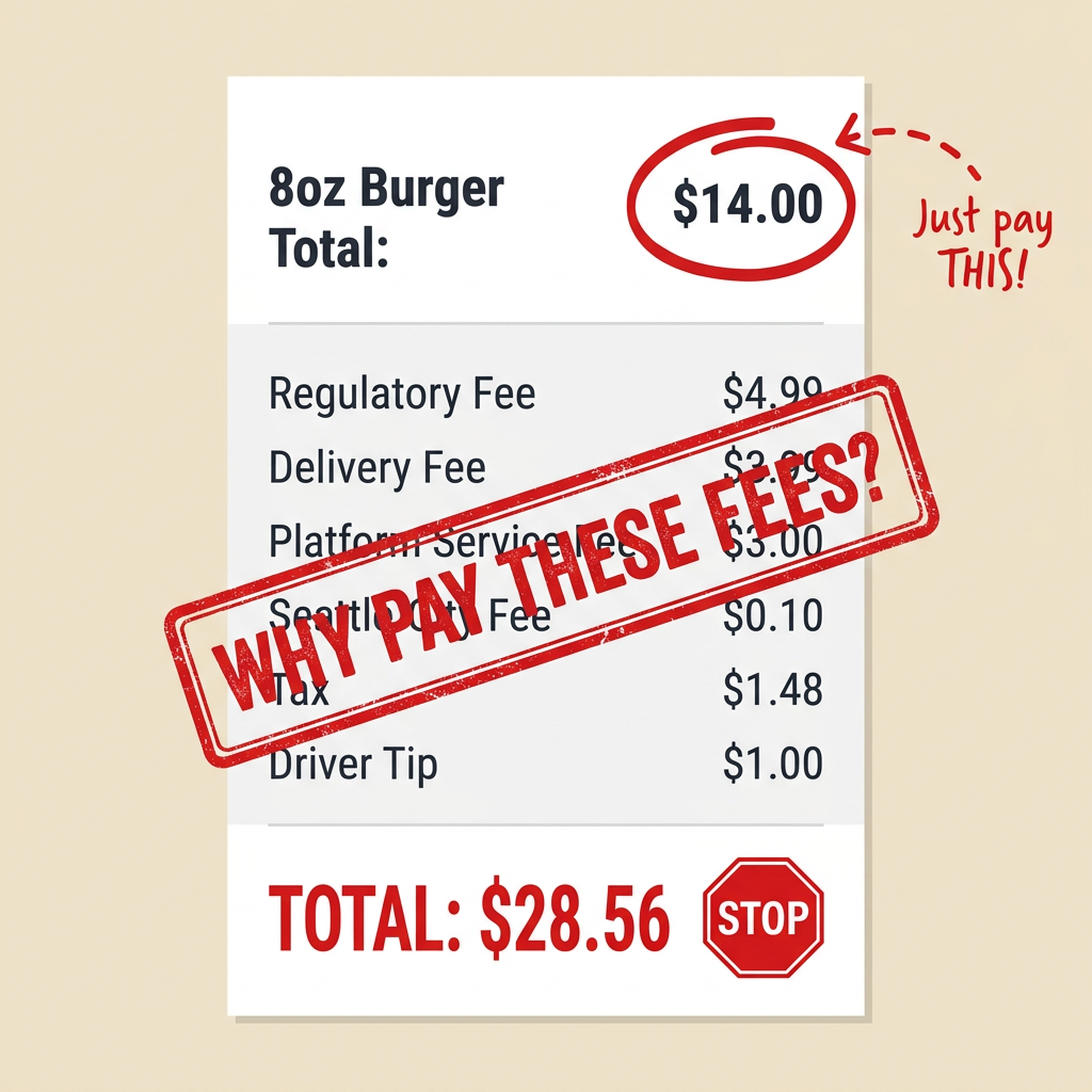 Receipt with hidden fees