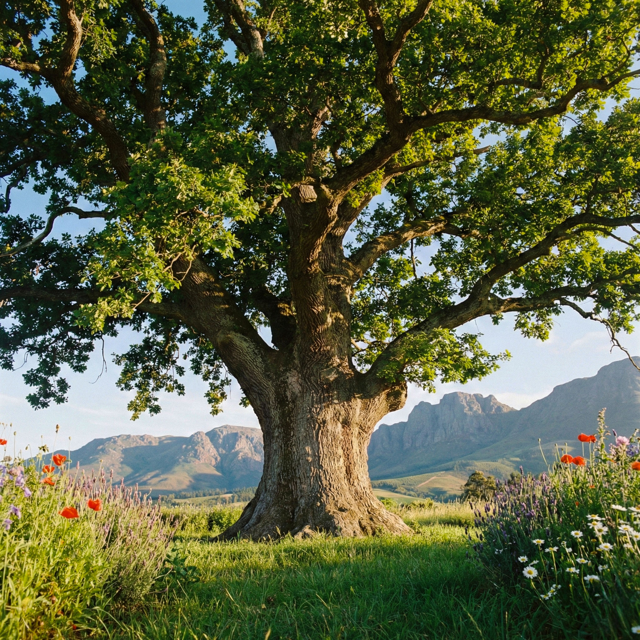 Sage tree in a wildflower meadow