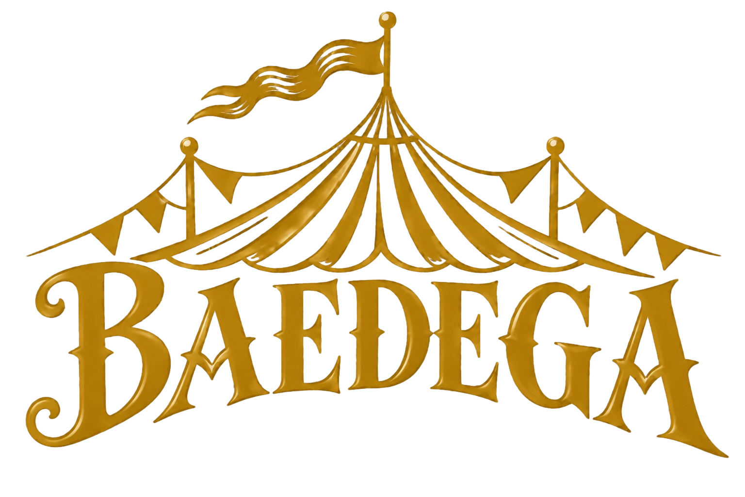 Baedega golden circus tent logo