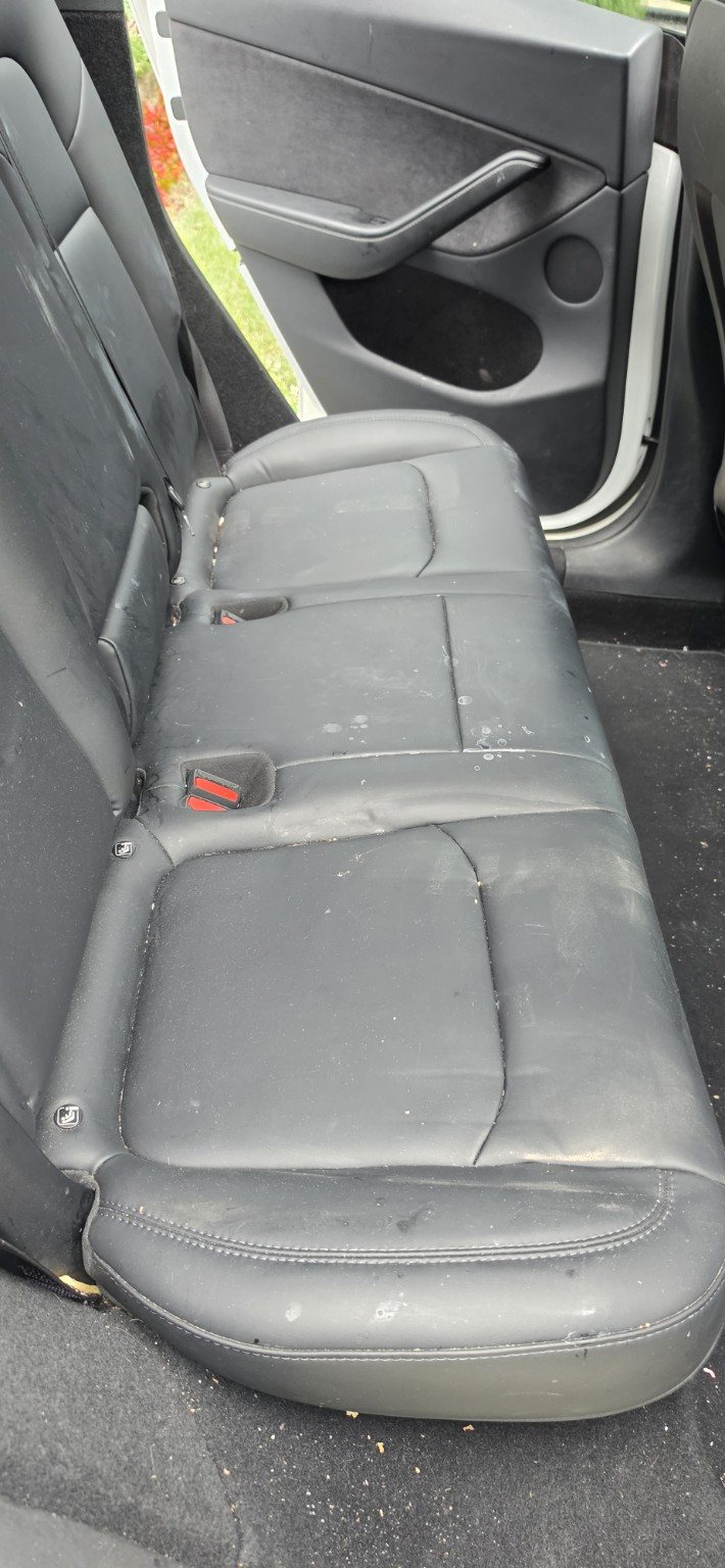 Leather seats before cleaning