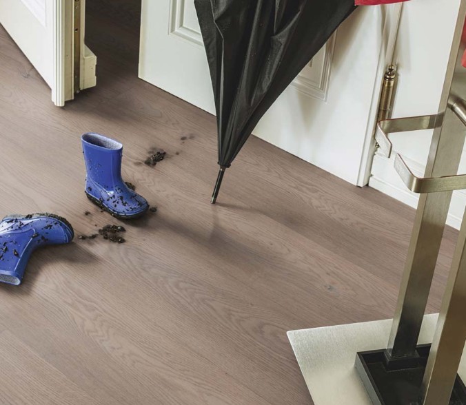 Pure Grain waterproof flooring with wood-grain texture