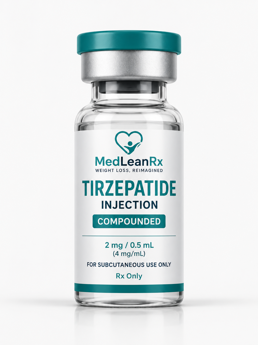 MedLeanRx Compounded Tirzepatide Injection — 2 mg / 0.5 mL — For Subcutaneous Use Only — Rx Only