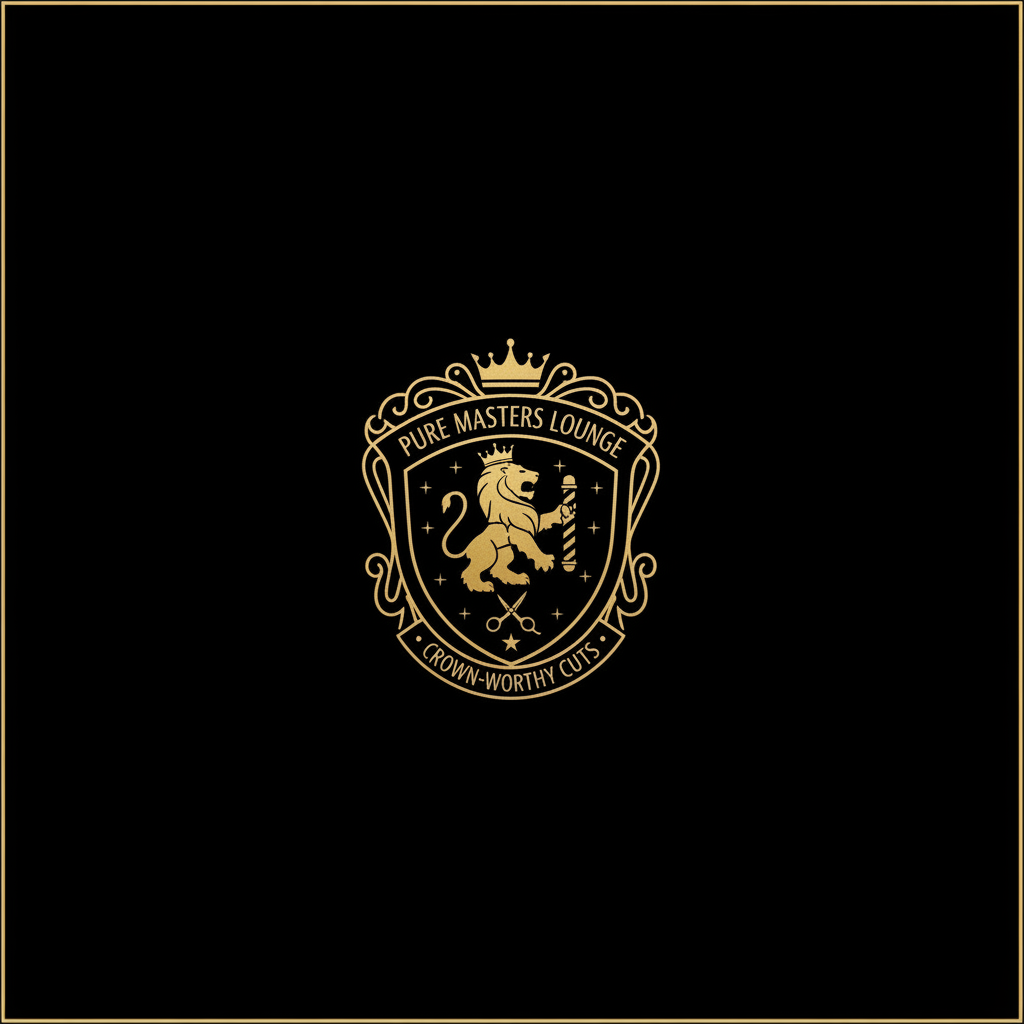 Pure Masters Lounge official crest logo - Crown-Worthy Cuts Rochester NY