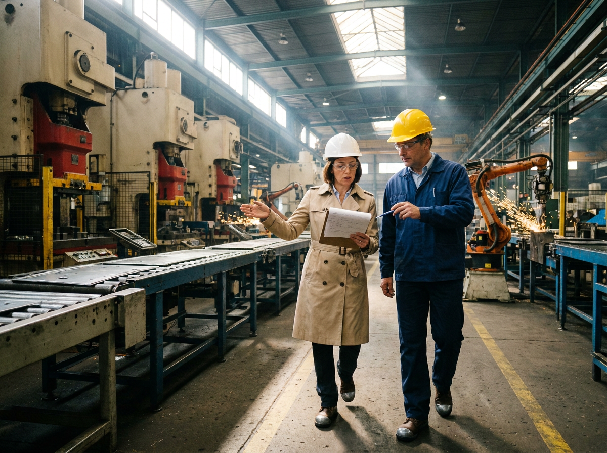Workforce consultant doing facility walkthrough