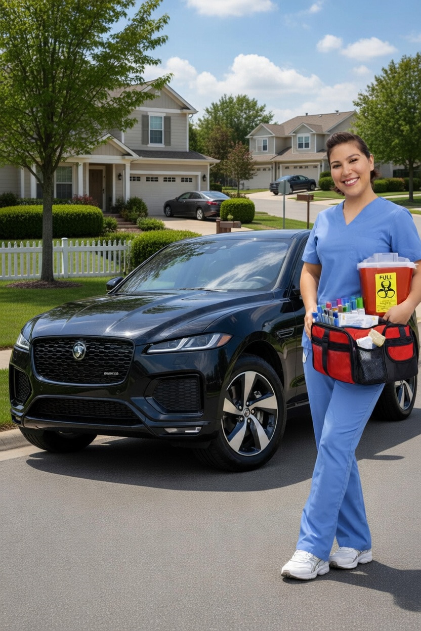 Erika Nunez ready for a mobile blood draw visit