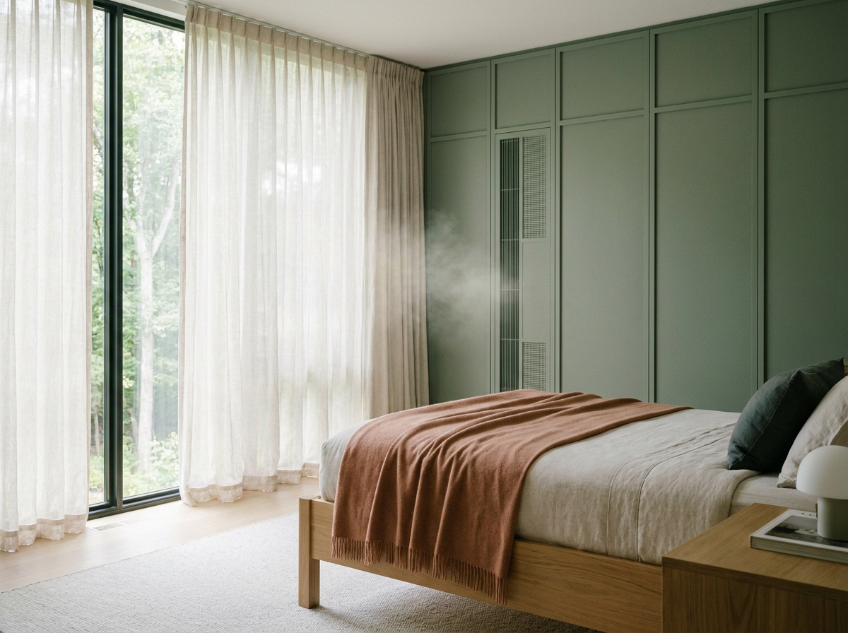 ÖND air excellence bedroom with integrated HEPA purification for clean, breathable luxury air