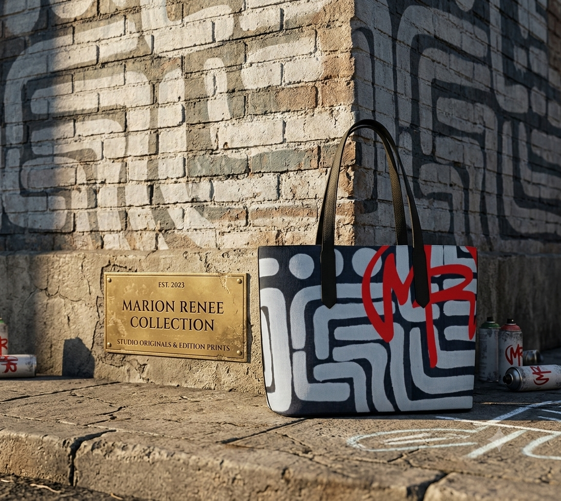 Marion Renee Collection tote bag with original painted design