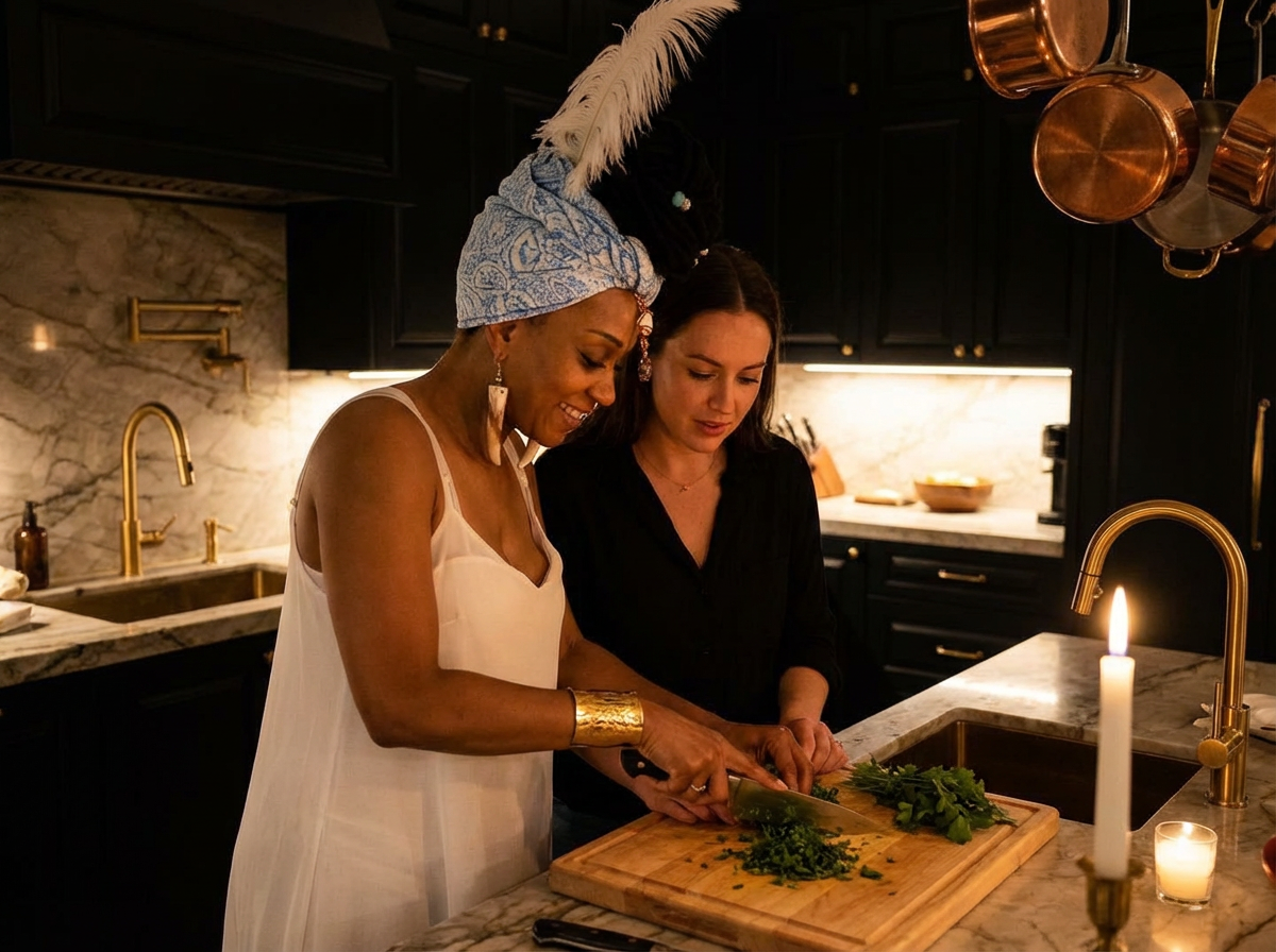 Black Diamond TheeCreatress in a one-on-one private cooking session