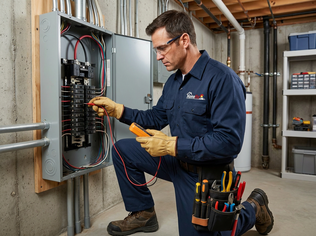 Licensed electrician working