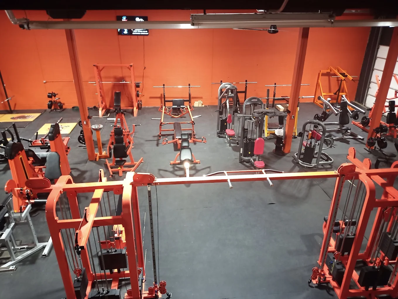 Gym floor with equipment